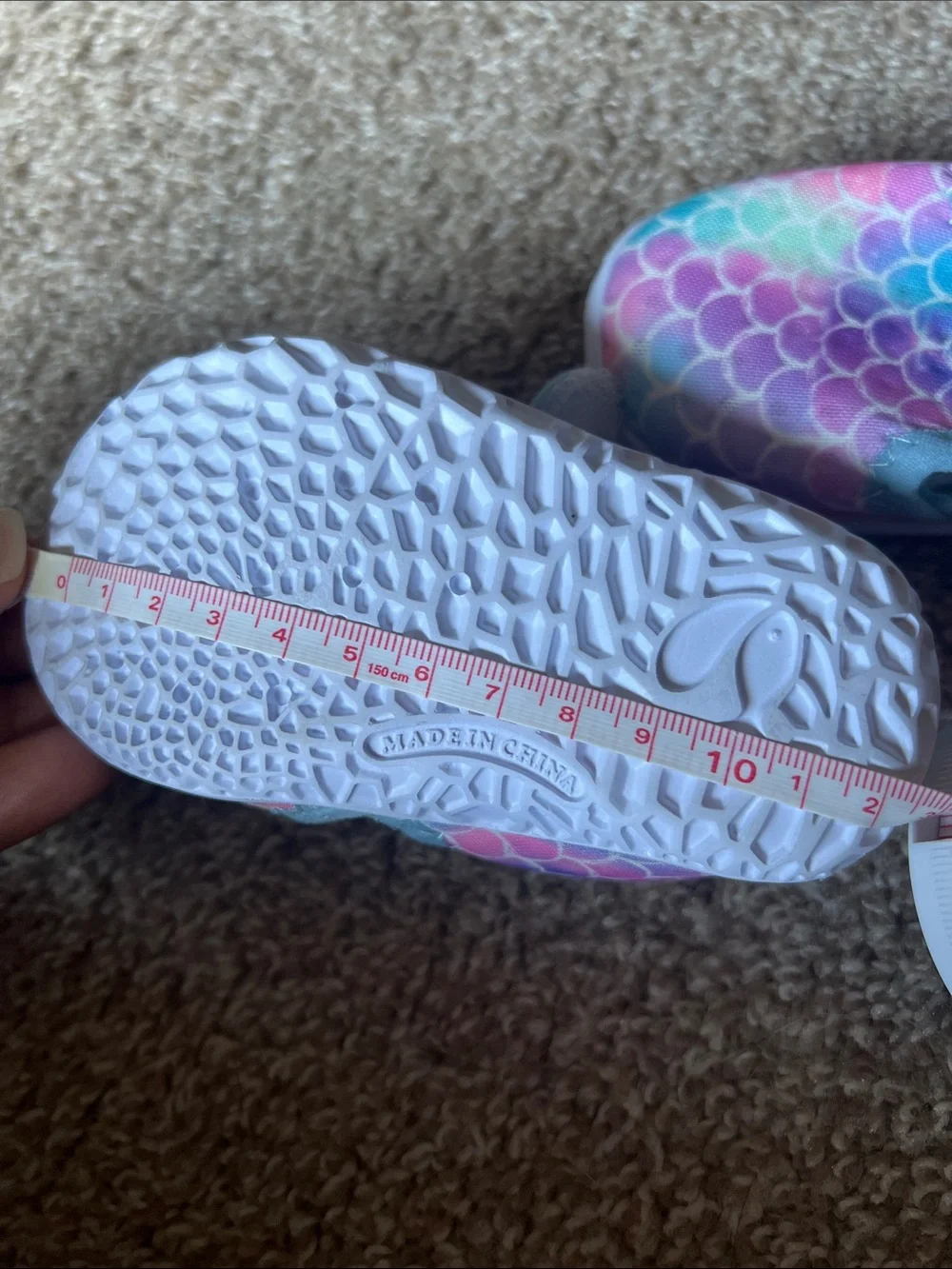 Toddler 5 in length Mermaid-Scale Water Shoes - Blue Pink Purple